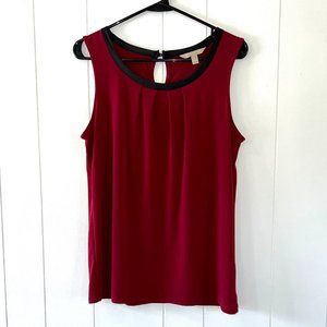 Banana Republic Sleeveless Pleat Neck Maroon Blouse - NWOT